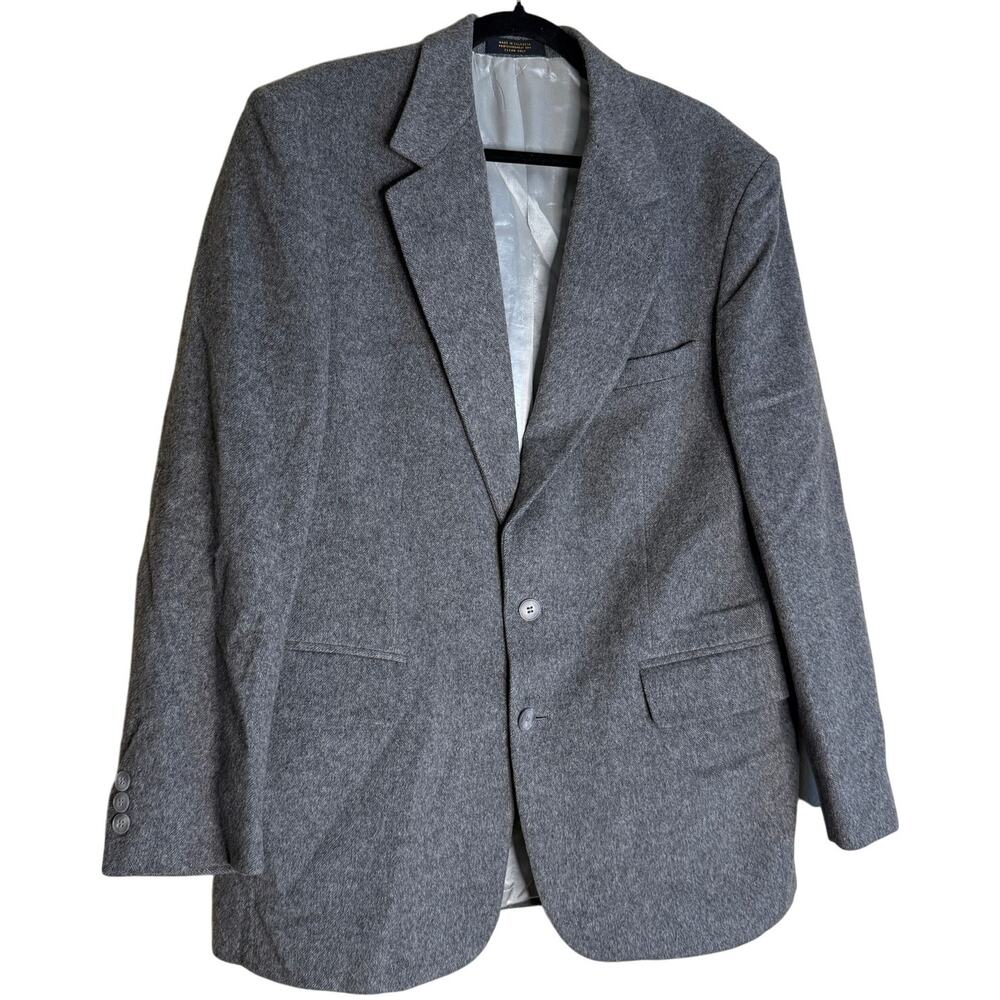 Roberto Vasalli Camel Hair Wool Sport Coat Blazer Jacket Men 42R Gray Vintage